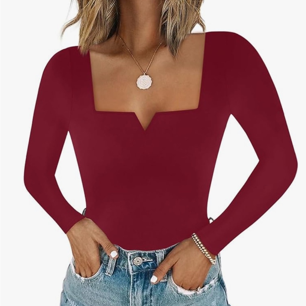 Elegant Burgundy Long Sleeve Top